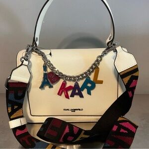 Karl Lagerfeld Multicolor Charm White Shoulder Bag